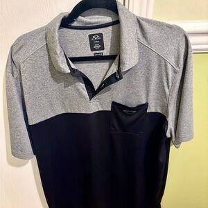 Oakley Men’s Gray and Black Two-Tone Polo